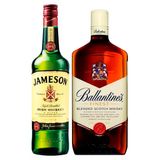 Kit Whisky Irlandês Jameson 750ml + Whisky Escocês Ballantines Finest 1litro