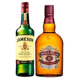 Kit Whisky Irlandês Jameson 750ml + Whisky Escocês Chivas Regal 12 anos 1litro