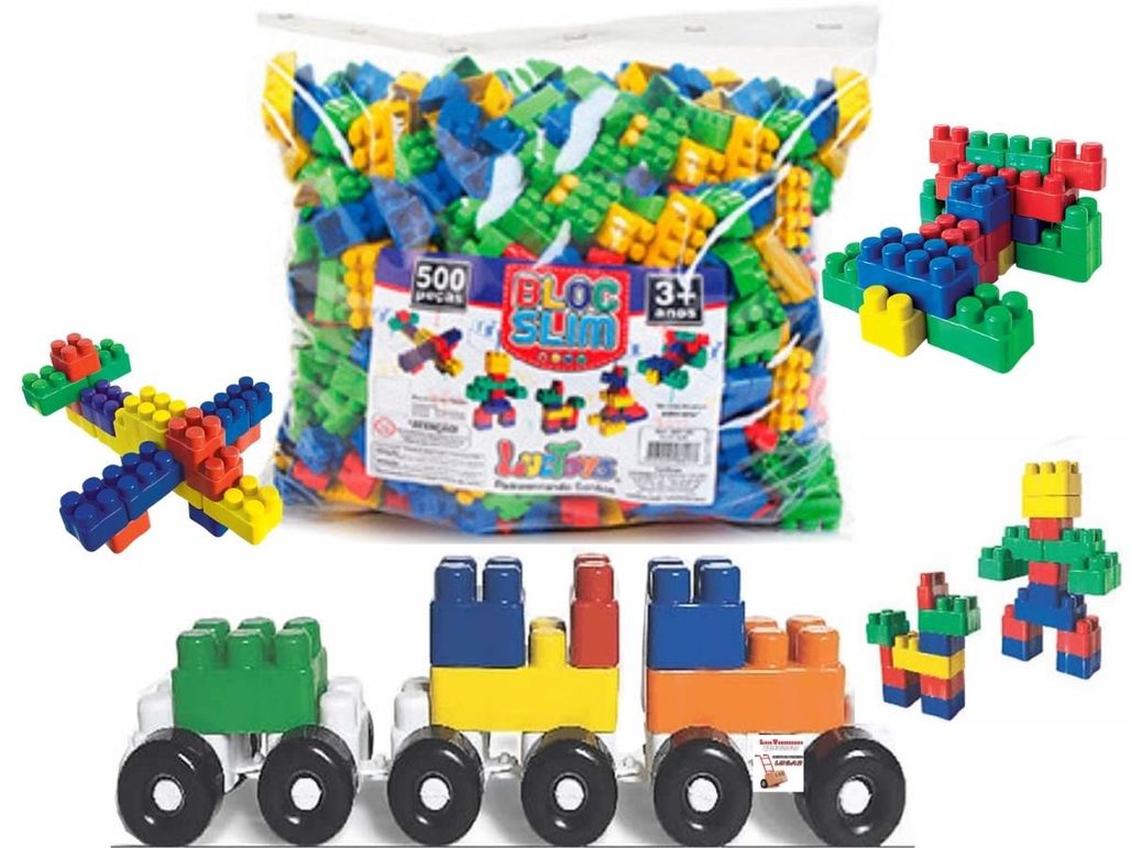 Brinquedo Educativo Blocos De Montar 500 Peças Pedagógicos Didático  Infantil - Carrefour - Carrefour