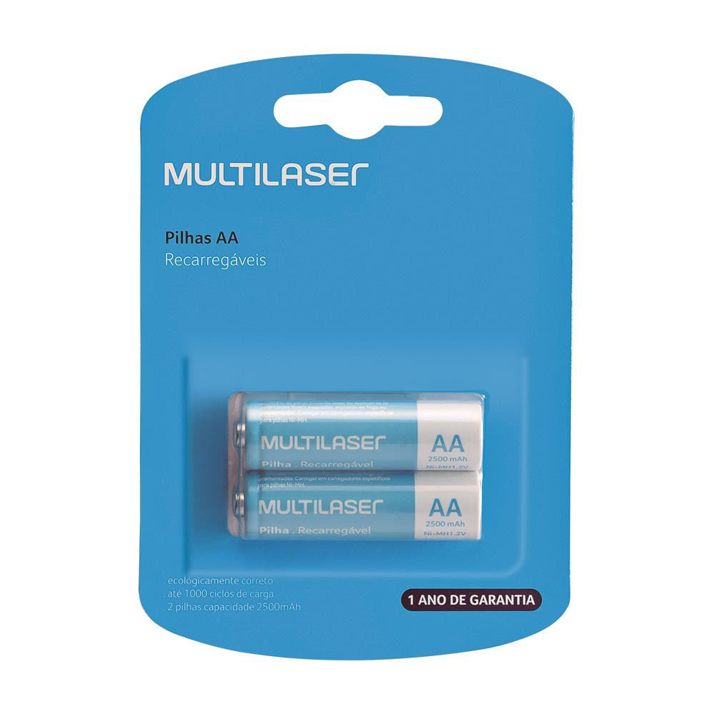 Pilhas Recarregáveis Aa Multilaser 2500mah - Cb053