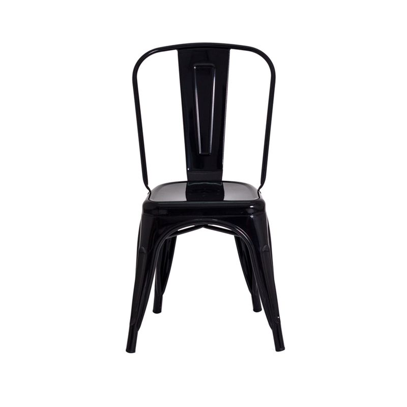 Banquetas Tolix Iron Design Preta, Matte Black Metal Dining Chairs Set Of 4