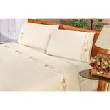 Jogo De Lençol Imperial Cama Casal King 4 Peças Palha