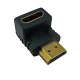 Adaptador Plug Hdmi Macho Para Hdmi Fêmea Em L 90 Graus - Conector Com Curva