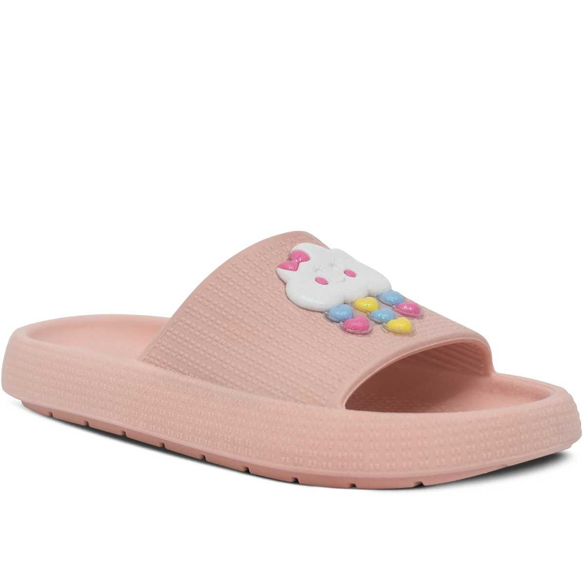 Chinelo Infantil Feminino Slide Moda Sandália Nuvem 12.52 Cor:rosa,tamanho:35/36