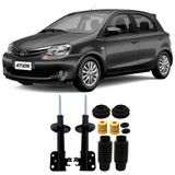 Amortecedor + Kit Batente Toyota Etios Dianteiro 2012 Até 2020 O Par