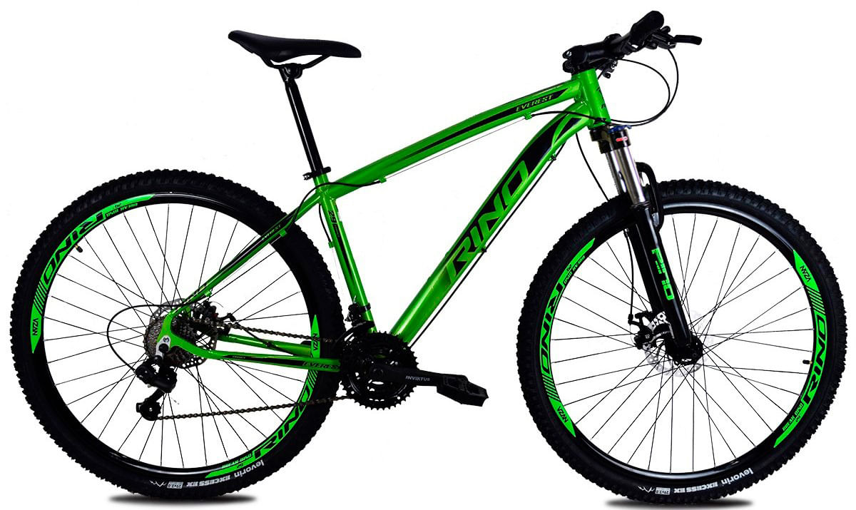 Bicicleta Rino Everest T19 Aro 29 Susp. Dianteira 24 Marchas - Verde