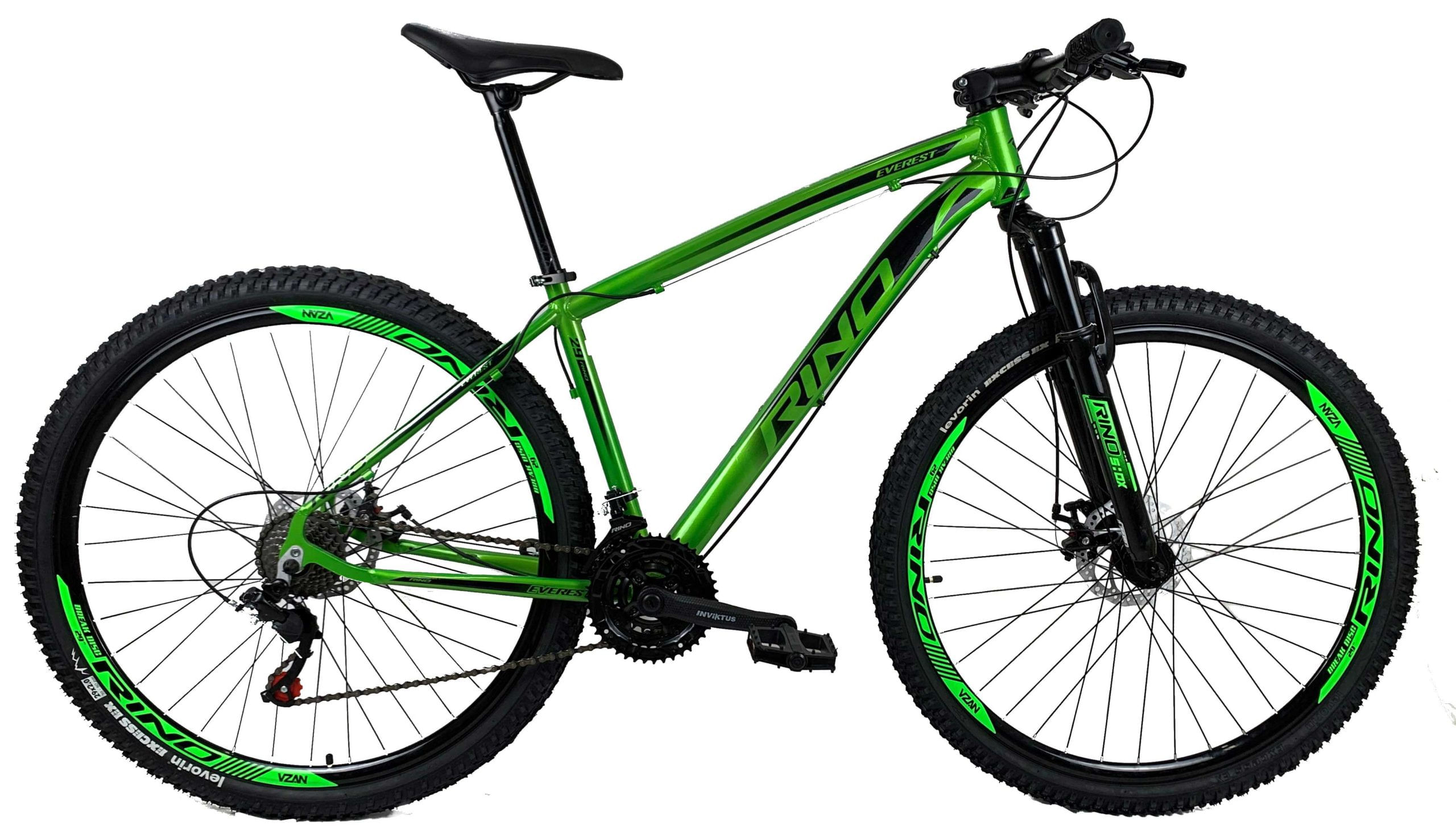 Bicicleta Rino Everest Aro 29 Susp. Dianteira 21 Marchas - Verde
