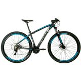Bicicleta RINO EVEREST 29 Freio Hidraulico - Shimano Altus com trava 24v - PRETO/AZUL, 21