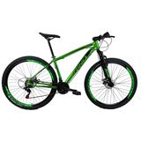 Bicicleta RINO EVEREST 29 Freio a Disco - Cambios Shimano 24v - VERDE 17