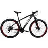 Bicicleta 29 KSW Cambios Shimano Aro 29 Freio A Disco 21V - PRETO/VERMELHO, 21