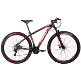 BICICLETA ARO 29 RINO ATACAMA - 24V - FREIO A DISCO  - CAMBIOS INDEX - PRETO/VERMELHO, 21