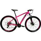 BICICLETA ARO 29 RINO EVEREST 24 VELOCIDADES - ROSA NEON, 17