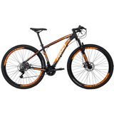 Bicicleta Aro 29 Rino Atacama Freio a disco 21v - PRETO/LARANJA, 19