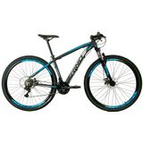 Bicicleta RINO EVEREST 29 Freio a Disco - Cambios Shimano 24v com Trava - PRETO/AZUL, 15