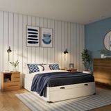 Base para Cama Box Casal Maci com Baú Corino (47x138x188) Branca