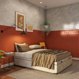 Base para Cama Box Casal Mack com Baú Suede (47x138x188) Bege