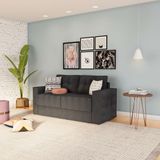 Sofá 3 Lugares Retrátil Brémen  Suede Grafite 180 cm