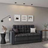 Sofá 3 Lugares Retrátil Dresden  Suede Grafite