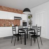 Conjunto De Mesa De Cozinha Com 4 Lugares Josué Courvin Preto