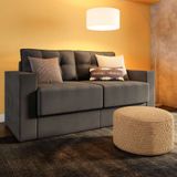 Sofá 3 Lugares Retrátil Berlim  Suede Grafite 180 cm