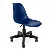 Cadeira de Escritório Secretária Eames Preta e Azul Marinho