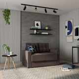 Sofá 2 Lugares Retrátil Mainz Suede Grafite 140 cm