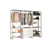 Closet Multi Yes Com 2 Cabideiros 3 Gavetas E 10 Prateleiras Nova Mobile Branco