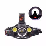 Lanterna / Farol De Cabeça Bike 3 Led Cree T6 Recarregável