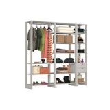 Closet Multi Yes Com Cabideiro 2 Gavetas E 14 Prateleiras Nova Mobile Branco