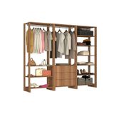 Closet Multi Yes Com 2 Cabideiros 3 Gavetas E 10 Prateleiras Nova Mobile Montana