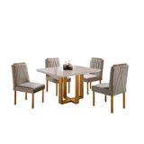 Conjunto Sala De Jantar 4 Lugares Paris Mesa Quadrada