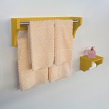Kit Acessórios Para Banheiro Conjunto 2 Peças Porta Toalhas Papel Higiênico Amarelo Laca