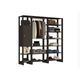 Closet Multi Yes Com Cabideiro Porta E 12 Prateleiras Nova Mobile Grafite Intenso