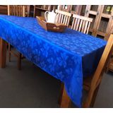 Toalha De Mesa Quadrada Jacquard 4 Lugares Azul