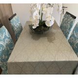 Toalha De Mesa Jacquard Retangular 6 Lugares Marrom