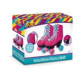 Patins Clássico Rosa 4 Rodas 33/34 - Fun Divirta-se