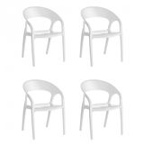 Conjunto 4 Cadeiras Glass Plus Kappesberg Branco