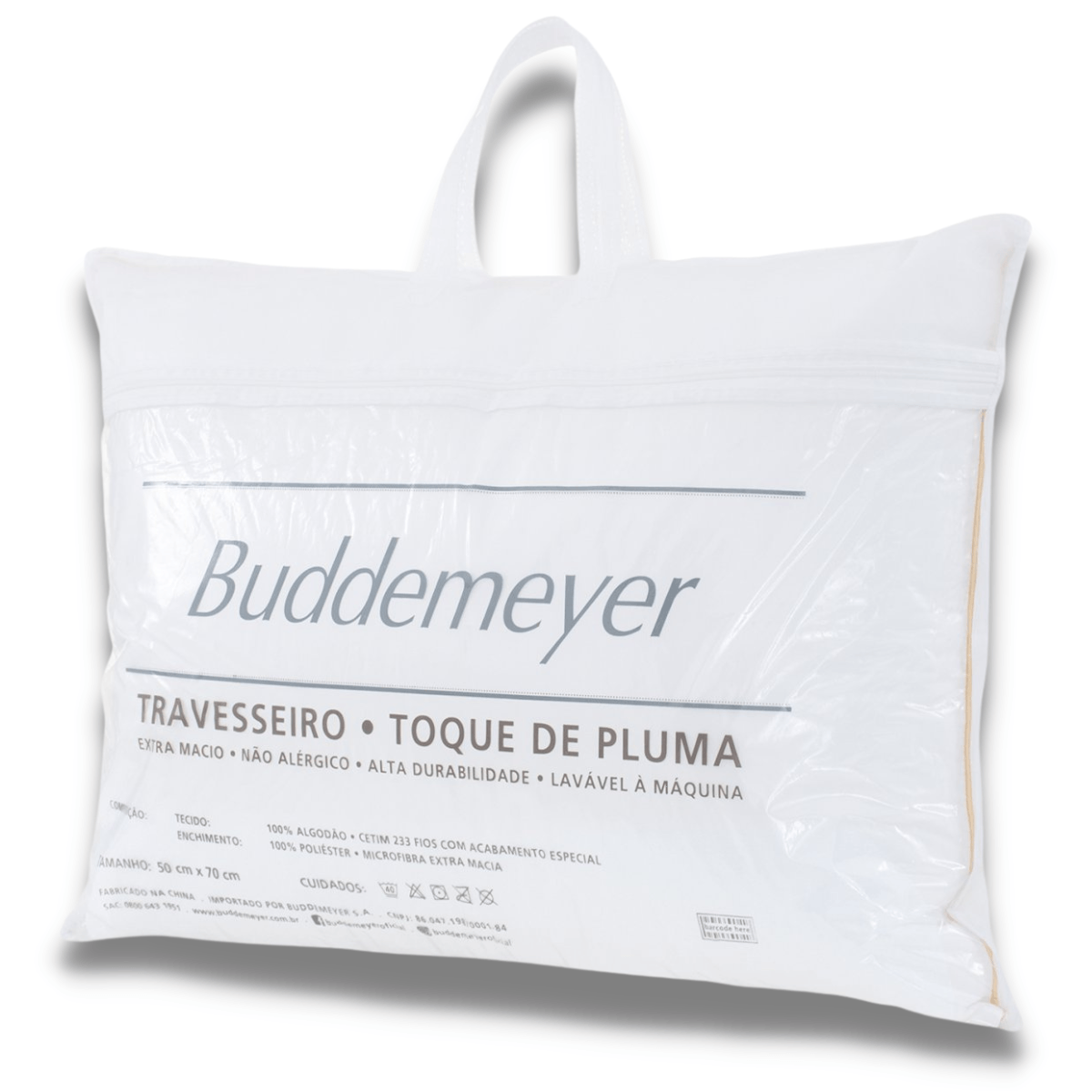 Menor preço em Travesseiro Toque De Pluma Buddemeyer 50x70cm Algodão Branco