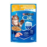 Ração Úmida Sachê Cat Chow Gato Castrado Peixe Ao Molho 85g