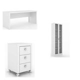 Escritório Completo MadeiraMadeira com Mesa, Gaveteiro e Armário 404933 Branco
