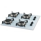 Fogão Cooktop a Gás 4Q Mesa de Vidro Fischer Branco Bivolt