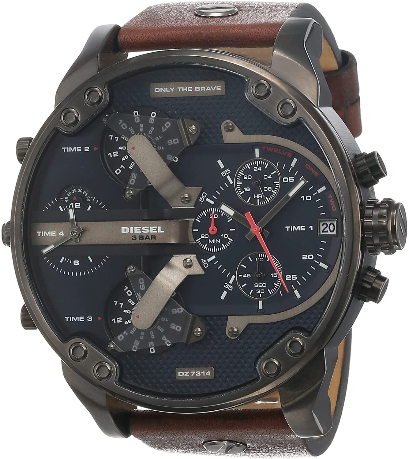 Diesel Dz7314 Relogio Masculino Original De Quartzo Com Pulseira De Couro Marrom