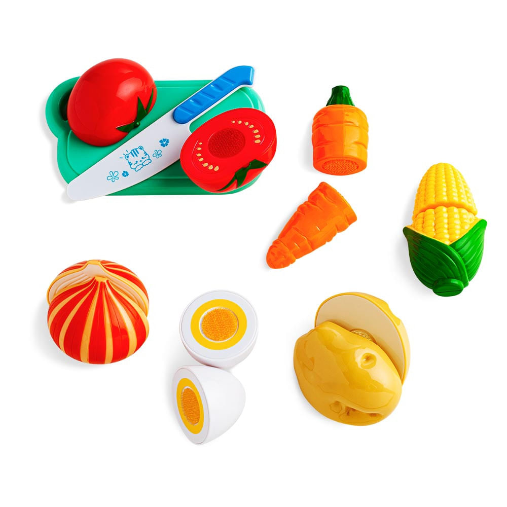 Creative Fun Mini Feirinha Divertida 6 Legumes Com fechamento auto-adesivo Multikids - Br1108