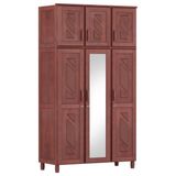 Guarda-Roupa Solteiro Cavazotto Grécia 1059 com 6 Portas 3 Gavetas e Espelho - Mogno