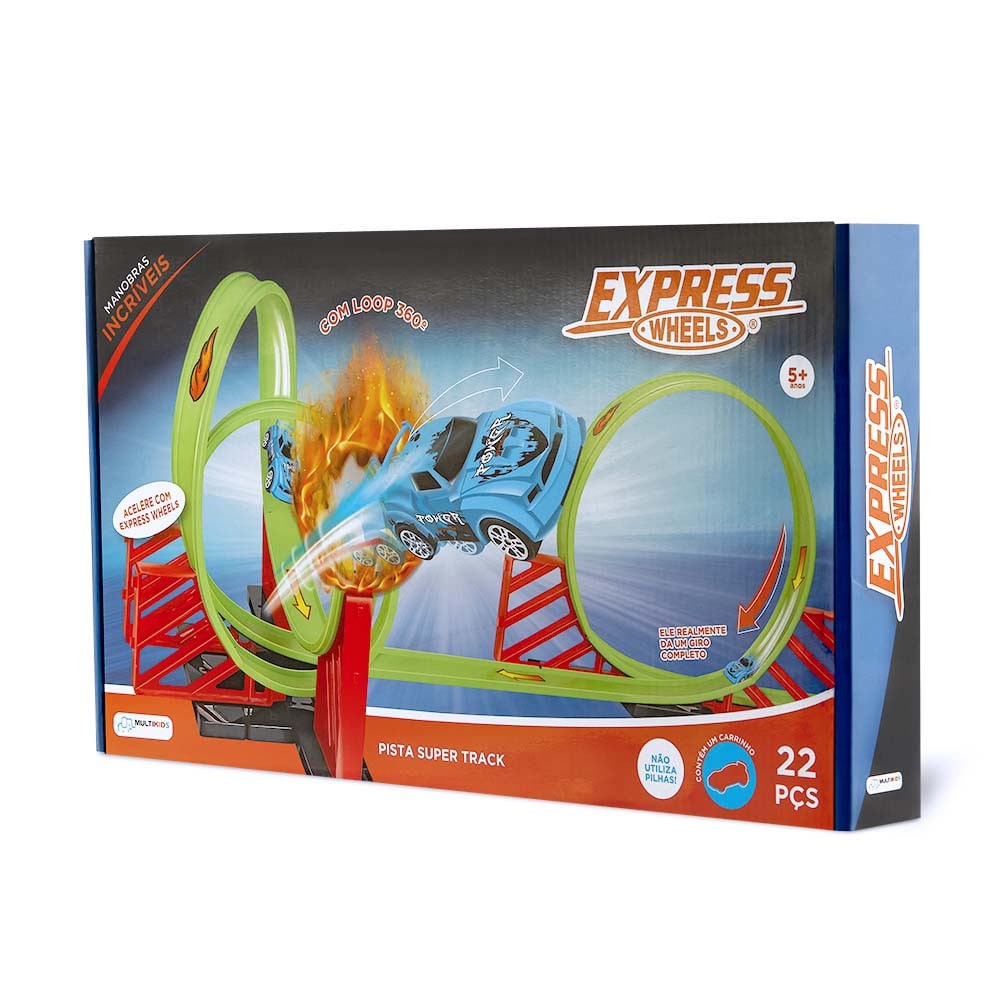 Pista De Corrida Super Track Com Loop E Carrinho Express Wheels Multikids - Br1016