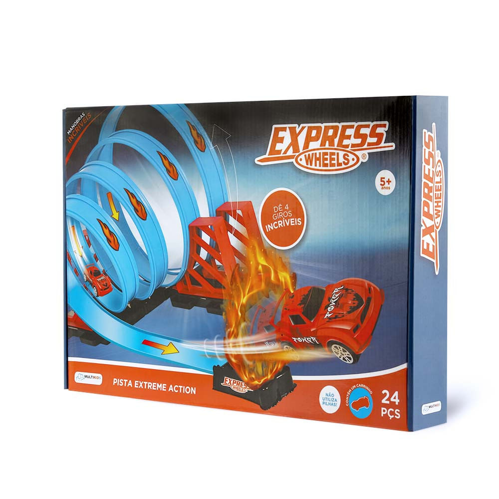 Pista De Corrida Extreme Action Com 4 Loop E Carrinho Multikids - Br1019