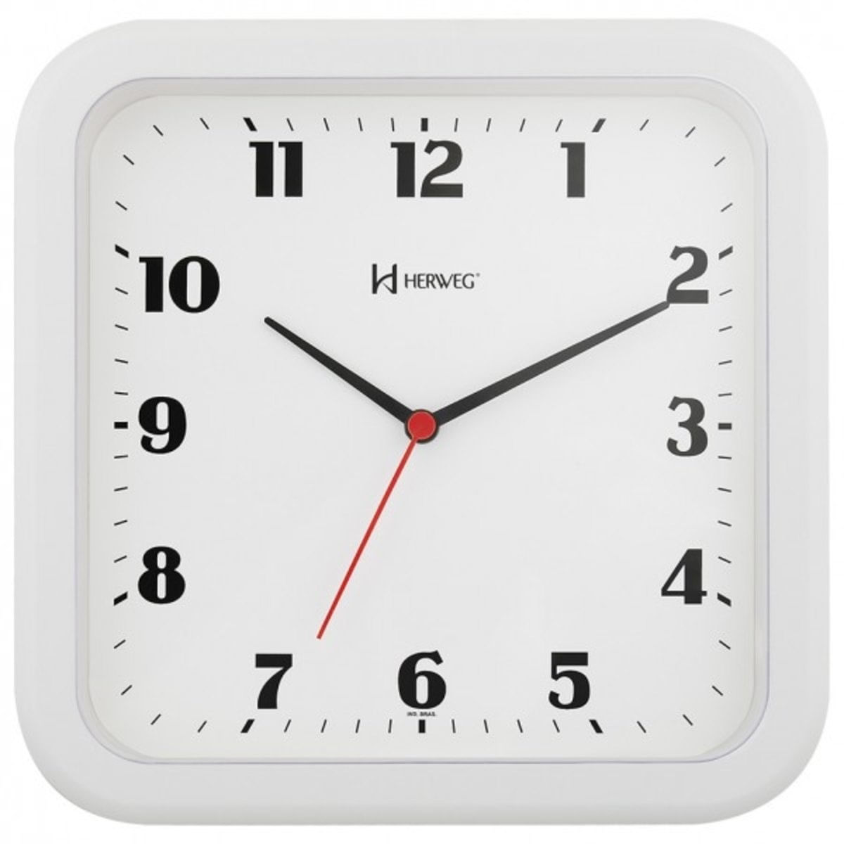 RELÓGIO DE PAREDE ANALÓGICO MODERNO QUADRADO MECANISMO STEP HERWEG BRANCO Menor preço em RELÓGIO DE PAREDE ANALÓGICO MODERNO QUADRADO MECANISMO STEP HERWEG BRANCO