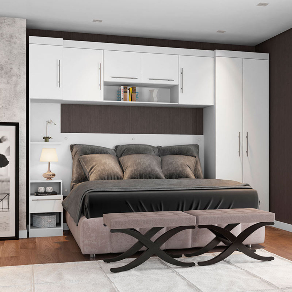 Guarda-Roupa Modulado Star J231 7 Portas e 1 Gaveta Casal - Poliman Menor preço em Guarda-Roupa Modulado Star J231 7 Portas e 1 Gaveta Casal - Poliman