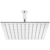 Ducha de Teto Quadrada 25x25 Inox SUS304 25cm Borda Fina com Braço - Máxima Metais