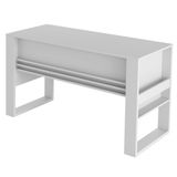 Mesa Com Aplique Para Escritório Home Office Me4146 Mdp Branco - Gran Belo